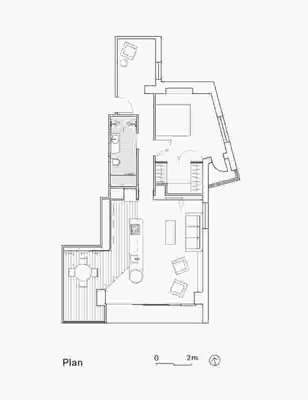Plan of Torbreck Apartment Renovation by Kin Architects.