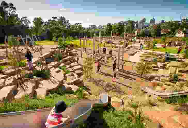 The City of Melbourne consulted 150 children on the design of the new playspace. Nature-based play was identified early as something that the community wanted.