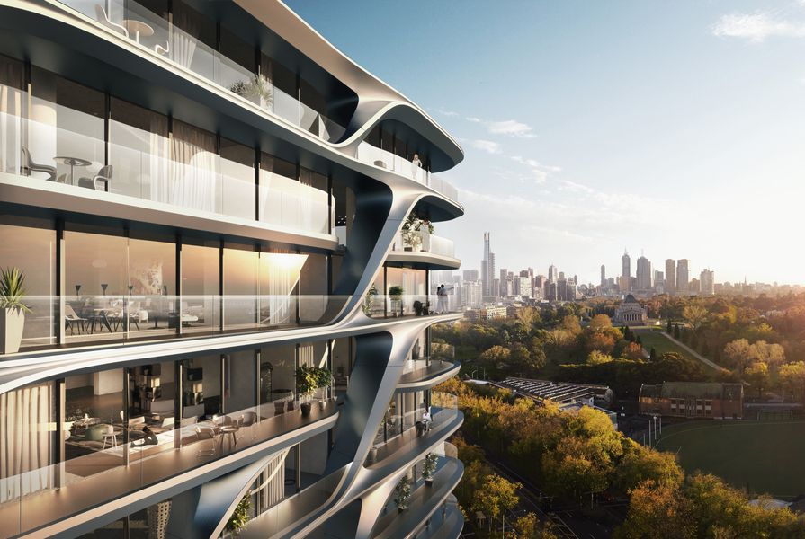 A residential tower in Melbourne designed by Zaha Hadid Architects.