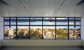 View over the city to the east from a patient bedroom.