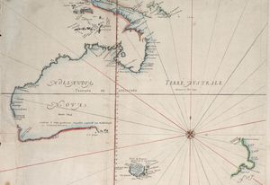 Thévenot after Blaeu, 1659, from Abel Tasman, 1642-4. According to Jillian Wallliss, OMA's Australian lecture echoed colonial framings of terra nullius.
