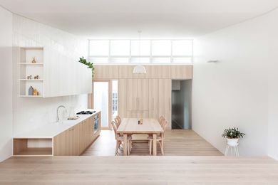 The home’s kitchen and dining area is a light, bright and airy space that’s instantly calming and incredibly tranquil.