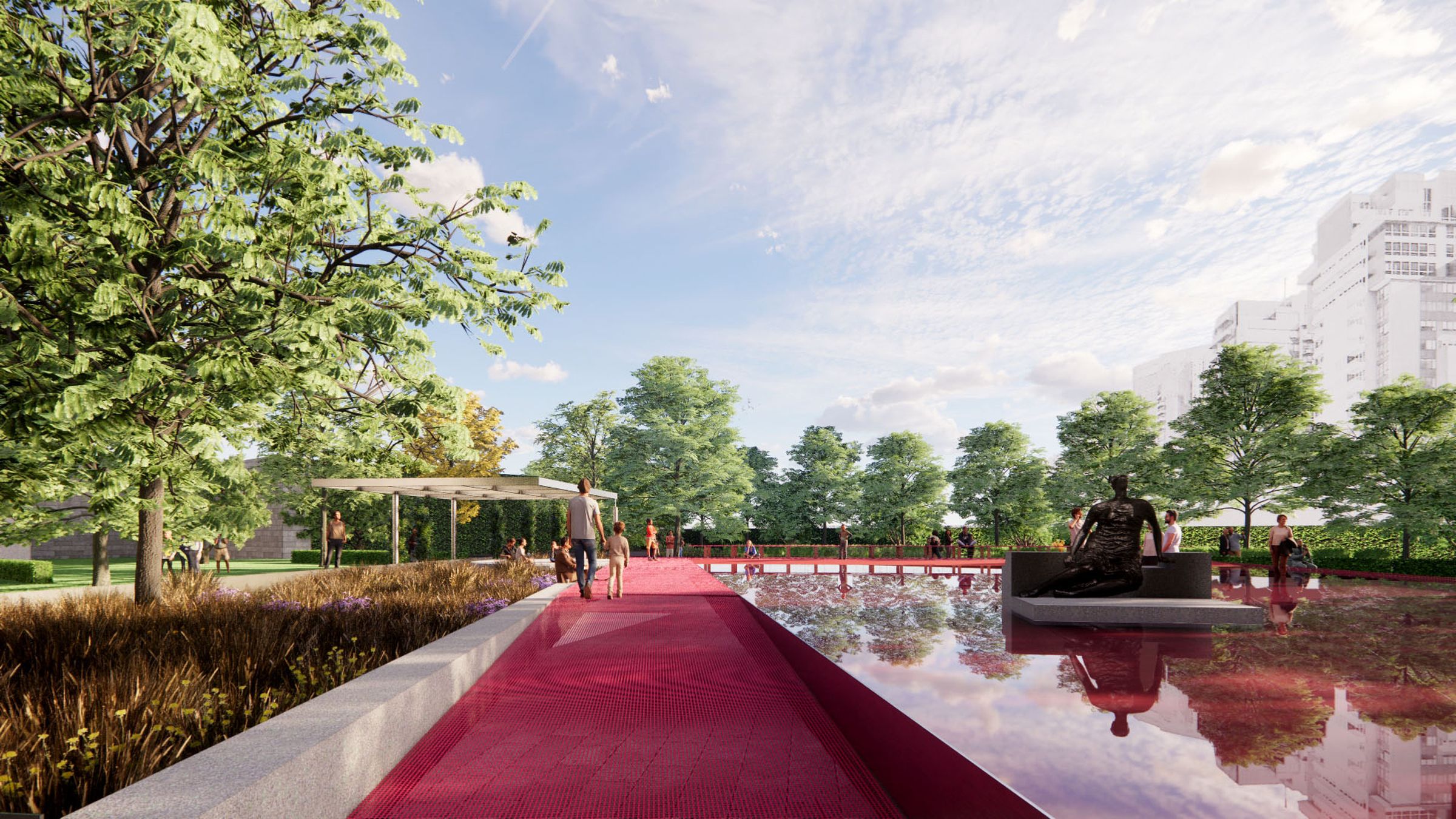 Ngv Project NGV's pink pond installation to open in November | ArchitectureAu
