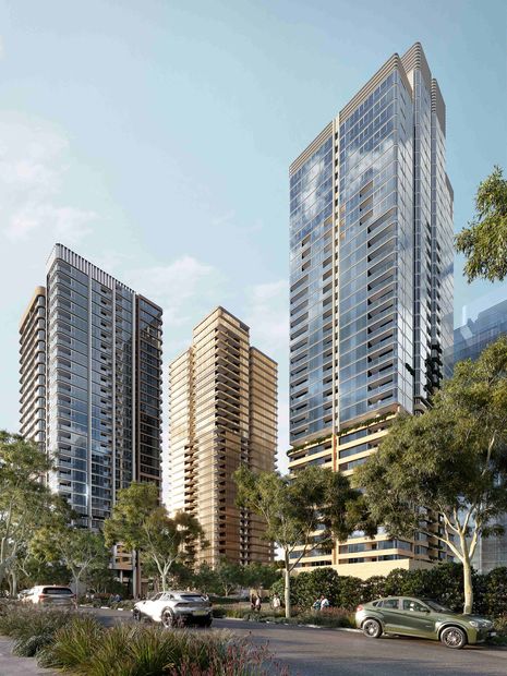 Eight residential towers will range from 8 to 40 storeys, with the initial stage featuring three high-rises reaching up to 40 levels.