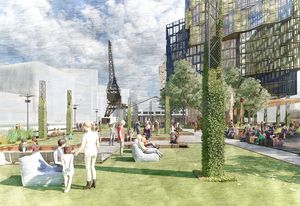 The proposed Seafarers Rest park in Docklands by Oculus in collaboration with the City of Melbourne.