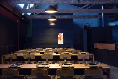 Garagistes wine and food bar, in Hobart, by Paul Johnston Architects.