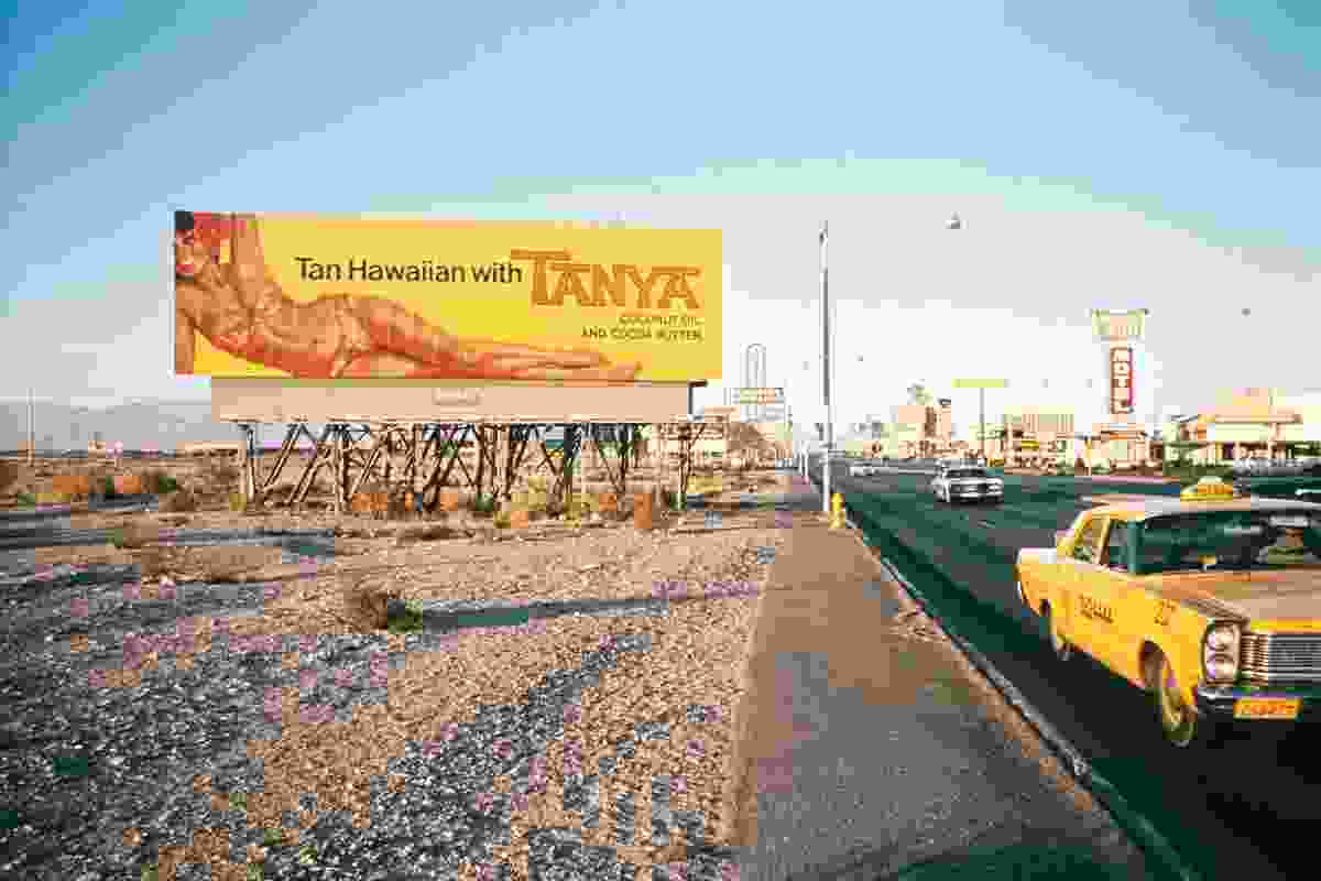 Tanya Billboard on the strip, Las Vegas, 1968.