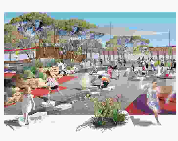 Playford at play: Aspect Studios’ plan for Playford Alive’s town park includes a garden, skate zone and playspaces.
