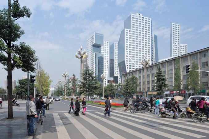 Sliced Porosity Block, Chengdu, by Steven Holl Architects.