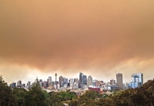 Bushfire haze over Sydney.