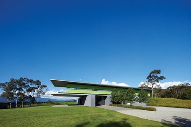 The Medhurst House (2008) is a simple, steel-framed glass box that cantilevers over the landscape.