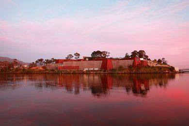 View from Little Frying Pan Island across the Derwent to the Museum of Old and New Art.