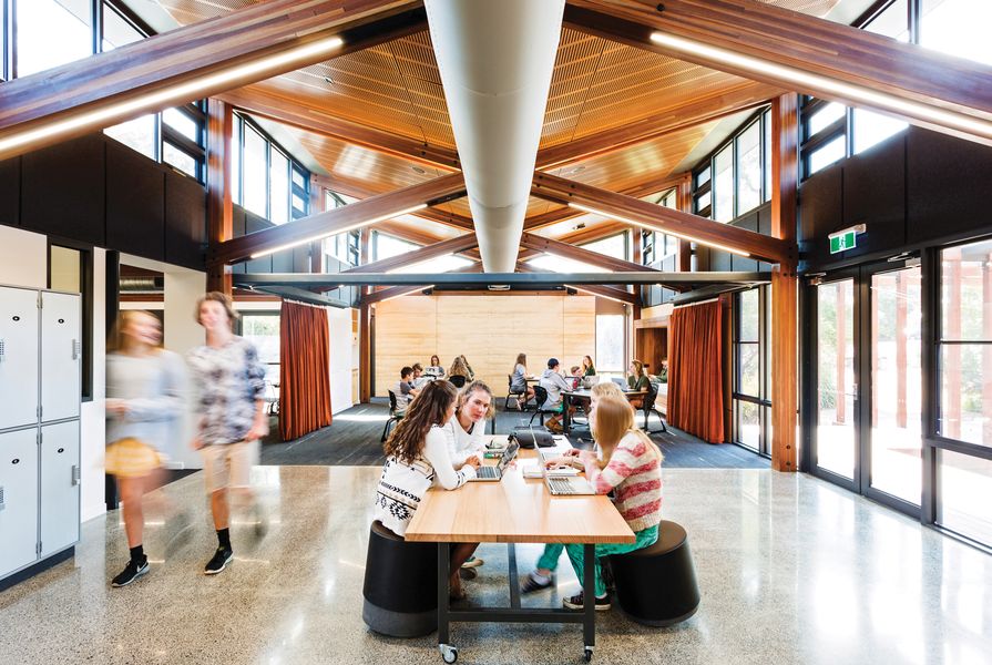 At the co-educational Woodleigh School senior campus in regional Victoria, “homesteads” designed by Law Architects offer students an aesthetically pleasing and comfortable yet robust environment.