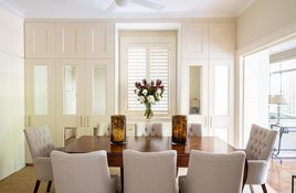Custom joinery provides ample new storage in the Formal Dining Room