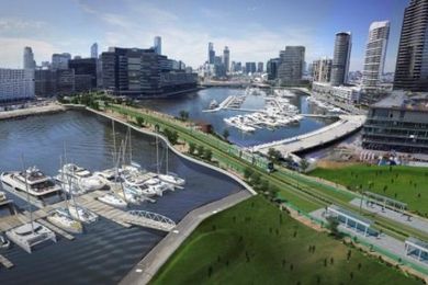 A vision of how the Fishermans Bend urban renewal area could look in the future.