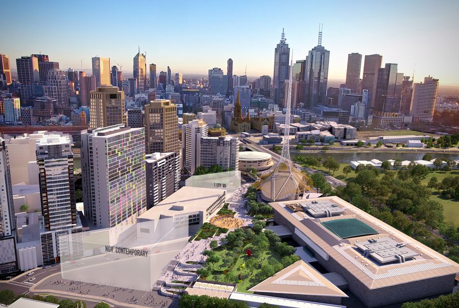 The proposed redevelopment of Melbourne's Southbank arts precinct.