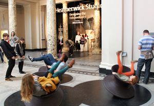 Serious fun: Heatherwick Studio’s Spun Chair in the Victoria and Albert Museum foyer.