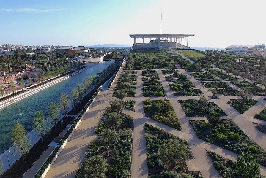 New York-based studio Deborah Nevins and Associates with the Renzo Piano Building Workshop designed a forty-acre park as part of the Stavros Niarchos Foundation Cultural Centre in Athens.