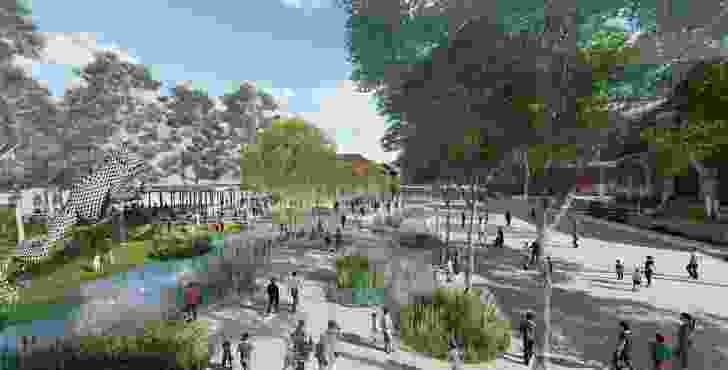 A north-south axis of gardens that would celebrate Perth's botanical and cultural environments.