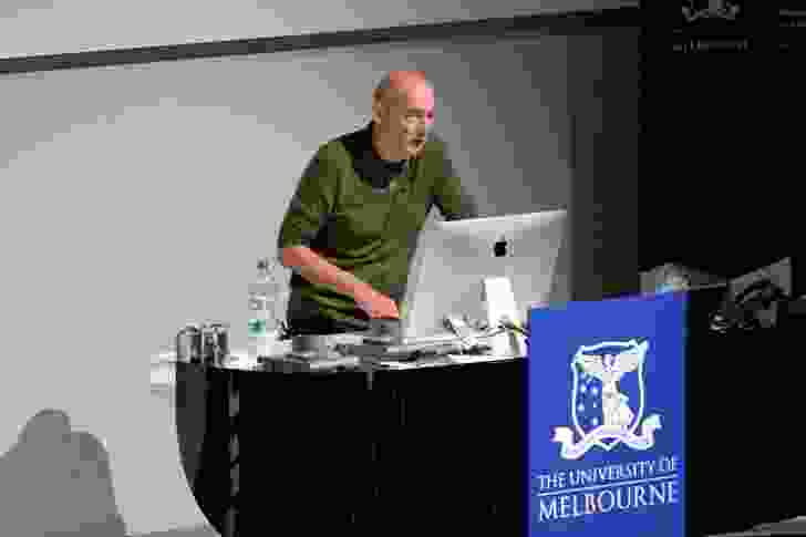 Rem Koolhaas presenting at the Melbourne School of Design.