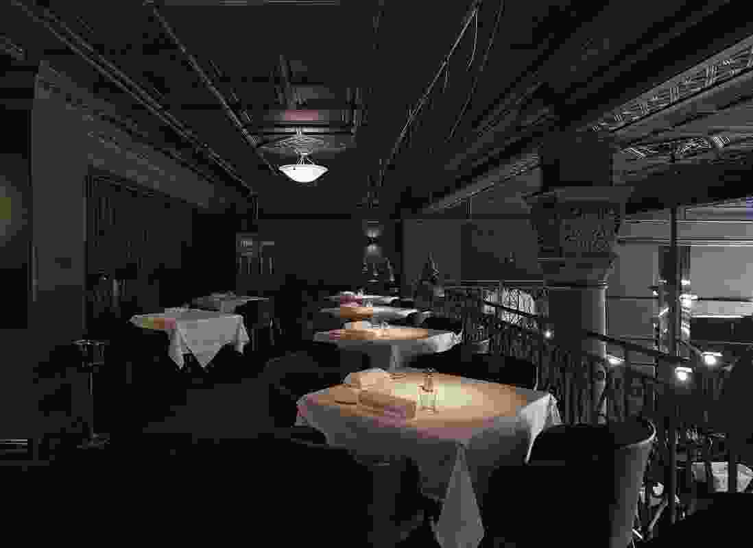 The mezzanine level overlooks Rockpool’s main dining space.