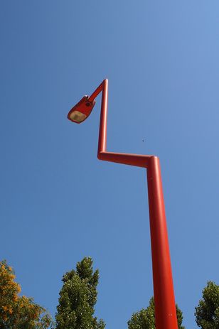 The ‘pink flamingo’ lights at Flores & Prats' Plaza Nicaragua.