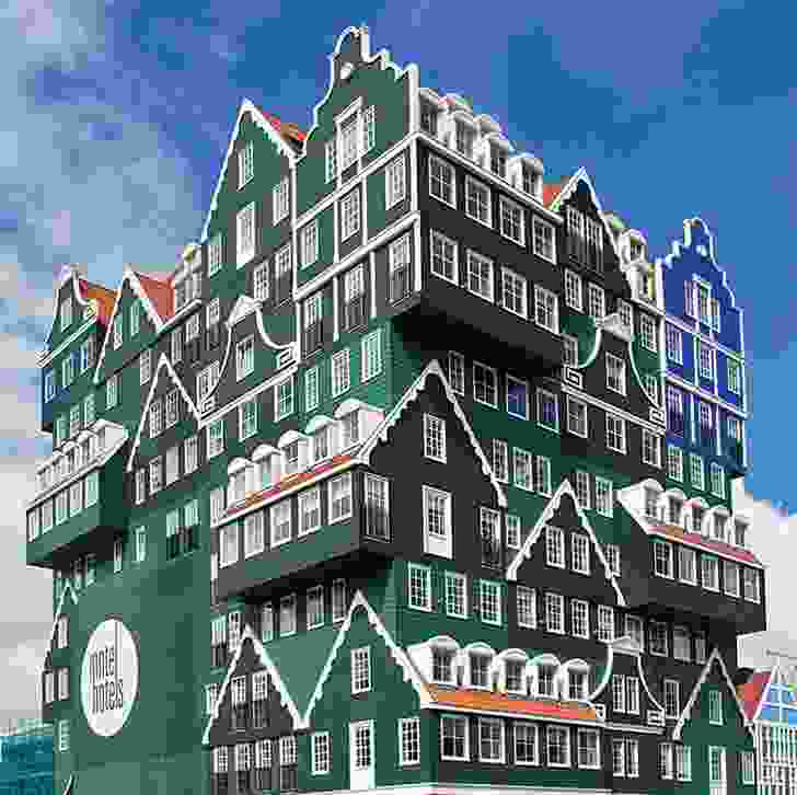 The traditional Dutch Zaanse huisjes reappear with a twist as the lnntel Hotel Zaandam by WAM.