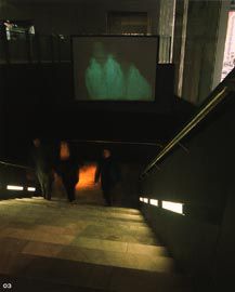 Stair to the Screen Gallery, along the Flinders Street edge of the ACMI. Image: Trevor Mein