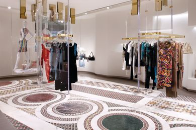 The marble inlay in the floor is a direct reference to italy’s architectural history.