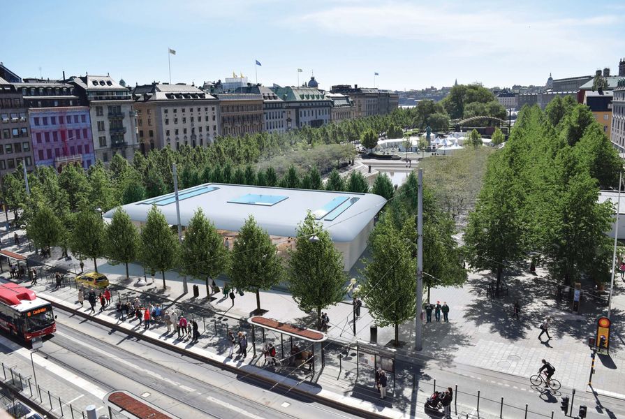 The proposal for an Apple flagship store at Kungsträdgården in Stockholm.