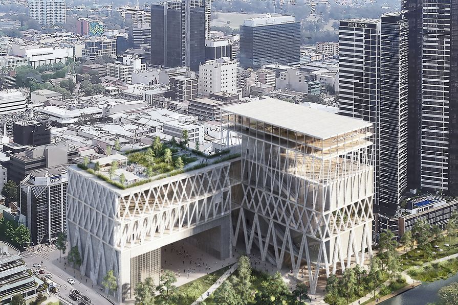 Latticed ‘hyperplatform’ design wins Powerhouse Parramatta competition ArchitectureAU