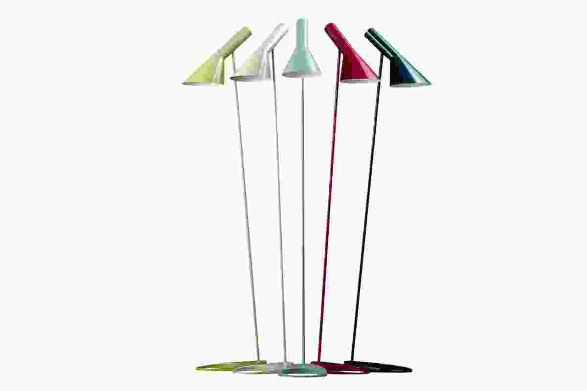 AJ Floor lamps by Arne Jacobsen, revised with colour for their 50th anniversary.