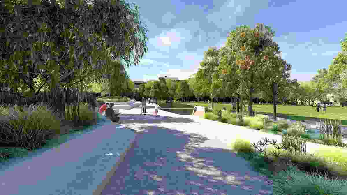 A water terrace in the proposed University Square redevelopment.