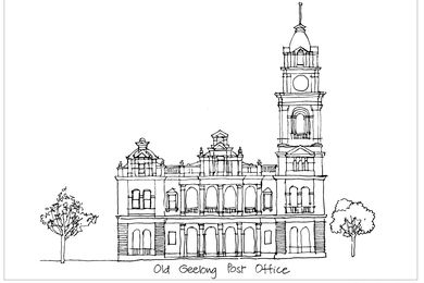 Old Geelong Post Office City of Dreams illustration by Peter Campbell.