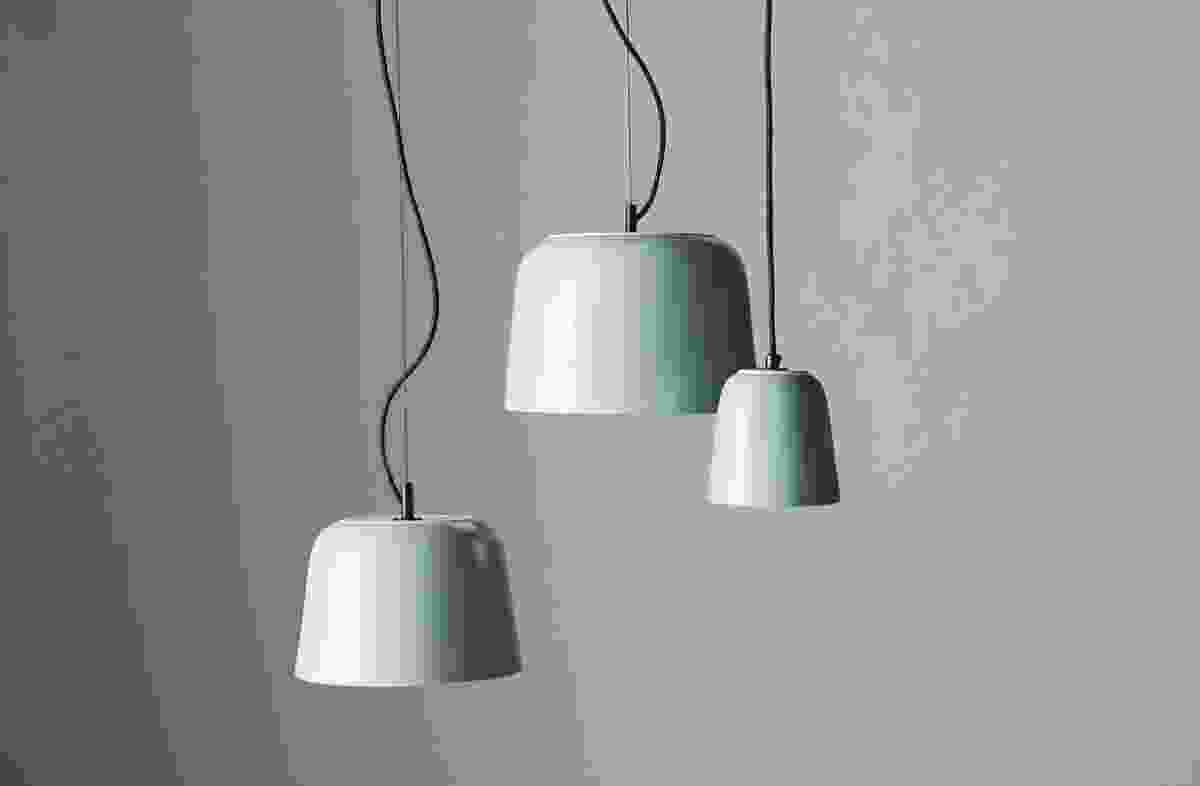 Potter is a ceramic pendant light by Anchor Ceramics, available in a range of glazed finishes.