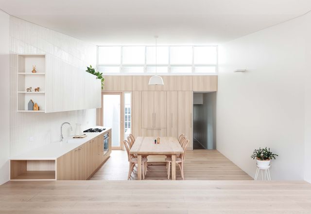 The home’s kitchen and dining area is a light, bright and airy space that’s instantly calming and incredibly tranquil.