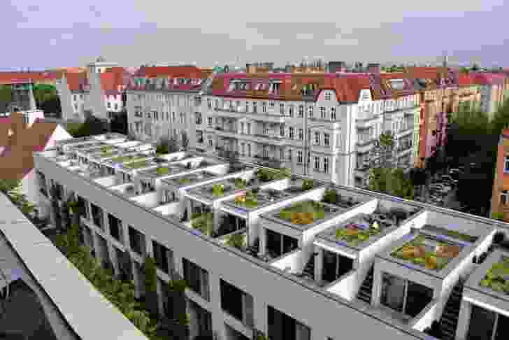 Rooftop of Ze05 Baugruppe housing project by Zanderroth Architeken.