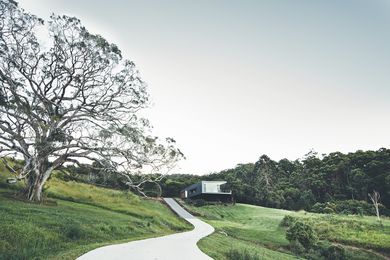 After a detailed site analysis by the architect and client, the Stealth House was located on a knoll beneath a ridgeline.