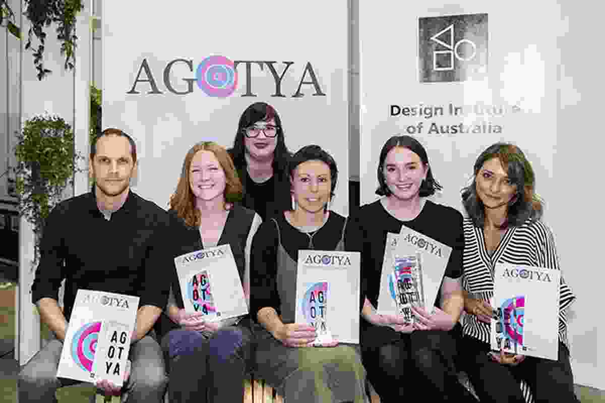 DIA President Claire Beale with the 2018 design graduates of the year: Troy Baverstock, Louise Robinson, Renee Hope, Jessica Gregory and Chrissa Drosopoulos.