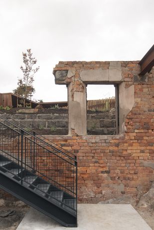 The walls of the old cellar are now a sunken garden.