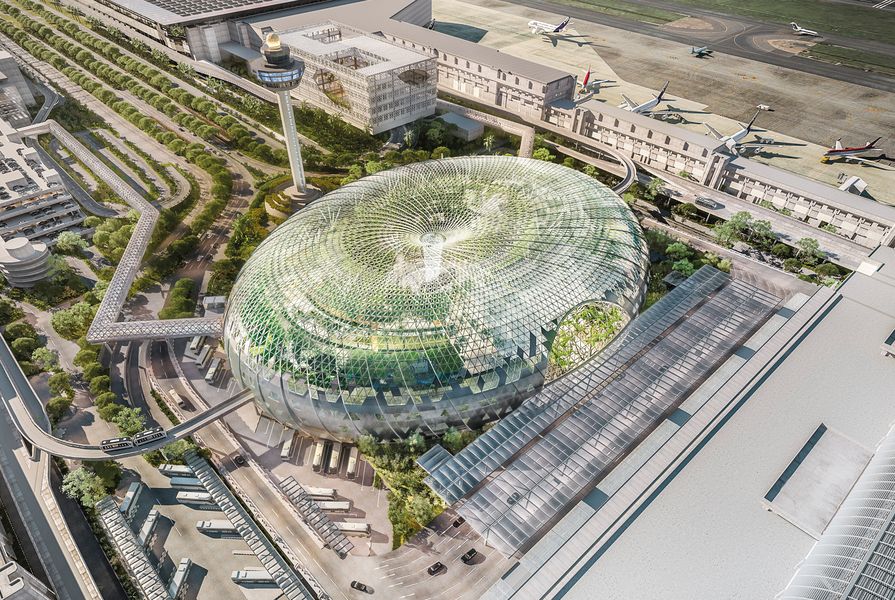 Safdie Architects’ proposed new design for Jewel Changi Airport, based on a torus.
