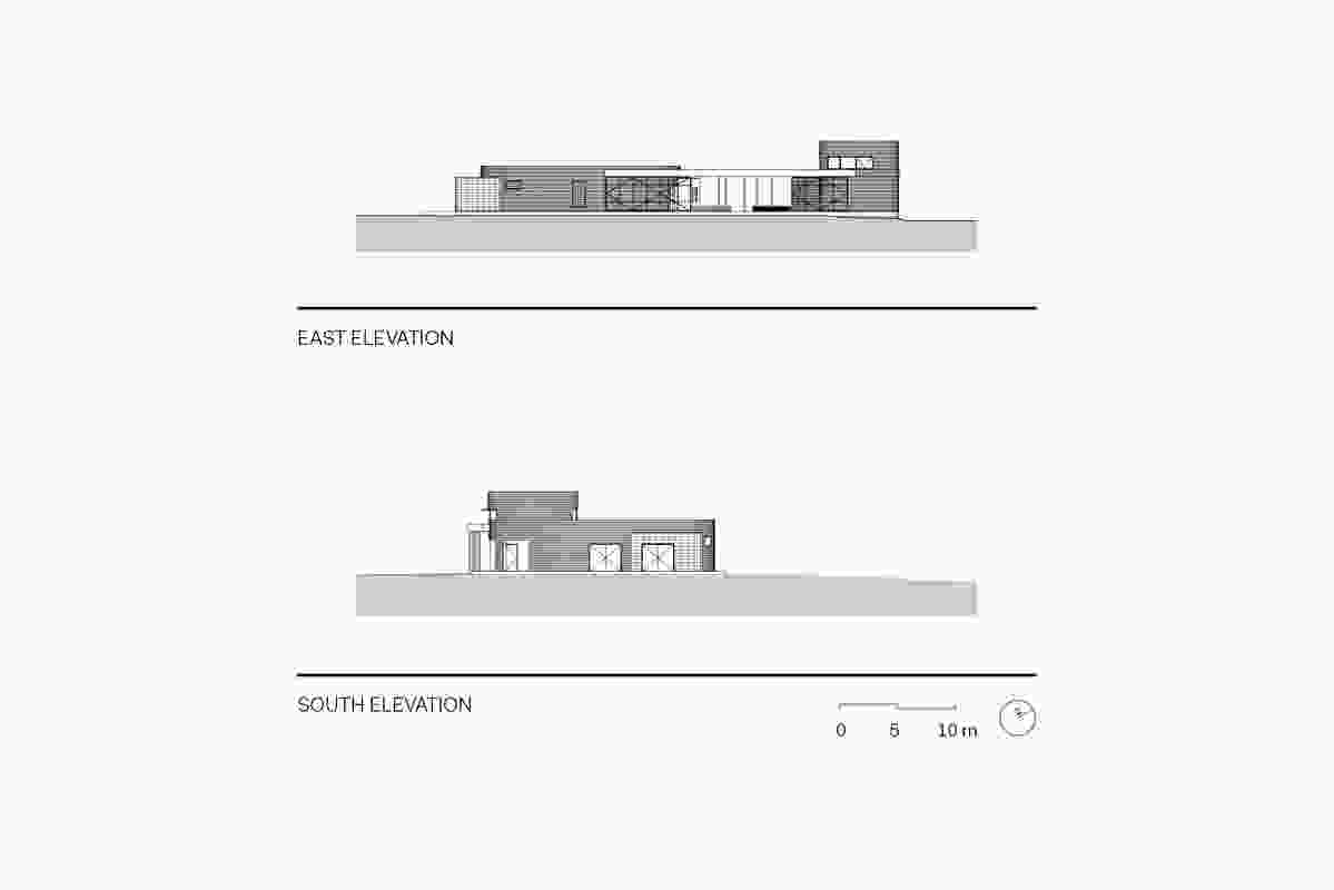 Elevations of Clarence High School Oval Sports Pavilion.