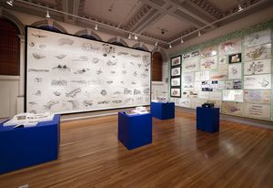 Original Edmond & Corrigan drawings on the back wall.