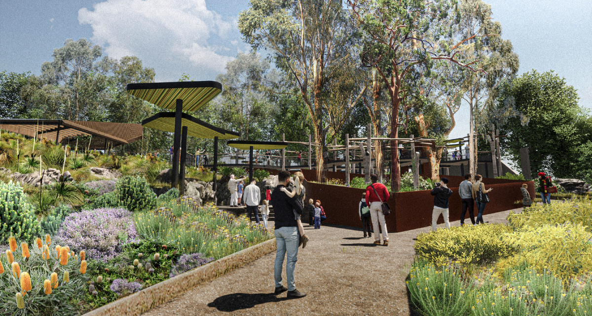 The treehouse of the Upper Australia exhibit at Taronga Zoo by Lahznimmo Architects and Spackman, Mossop and Michaels.