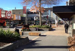 A park-like retreat space on South Colombo Street, Christchurch.