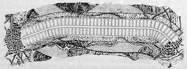 Sketch of Arturo Soria y Mata's ciudad lineal.