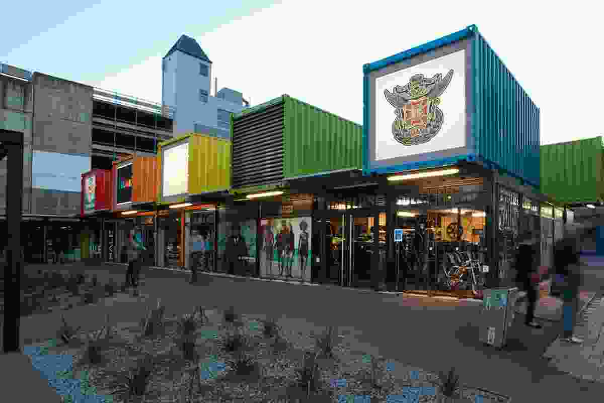 Re:start, a shipping container shopping mall designed by the Buchan Group in Christchurch, NZ after the 2011 earthquake.