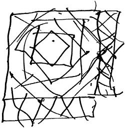 F. Incremental scale-and-rotation of the square in the temporary pavilion adjacent to the Serpentine Gallery, Hyde Park, London (plan).