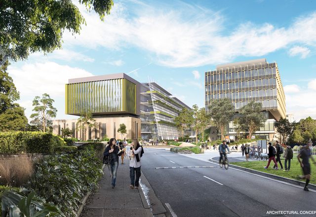 Concept designs for integrated health, education and research precinct for the University of Sydney and Royal Prince Alfred Hospital.