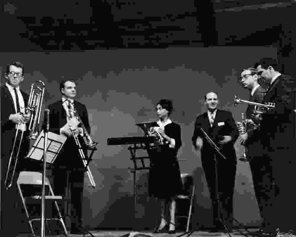 Performing at Tanglewood with a brass quintet in 1963.